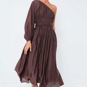 Tuckernuck MOON RIVER Chocolate One Shoulder Maxi Dress; L